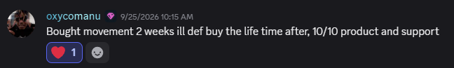oxycomanu: Bought movement 2 weeks ill def buy the life time after, 10/10 product and support