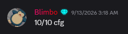Blimbo: 10/10 cfg
